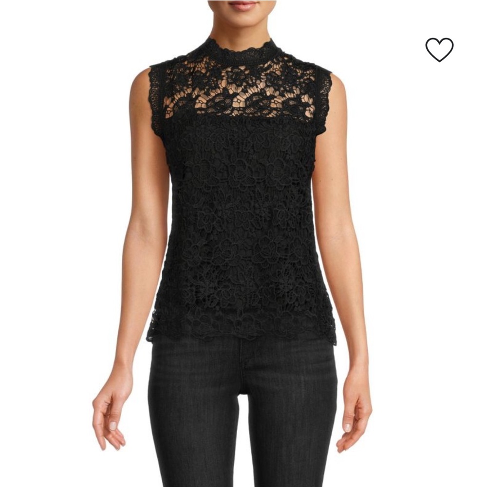 Nanette Lepore Black Lace Cap Sleeve Blouse - Picture 1 of 8